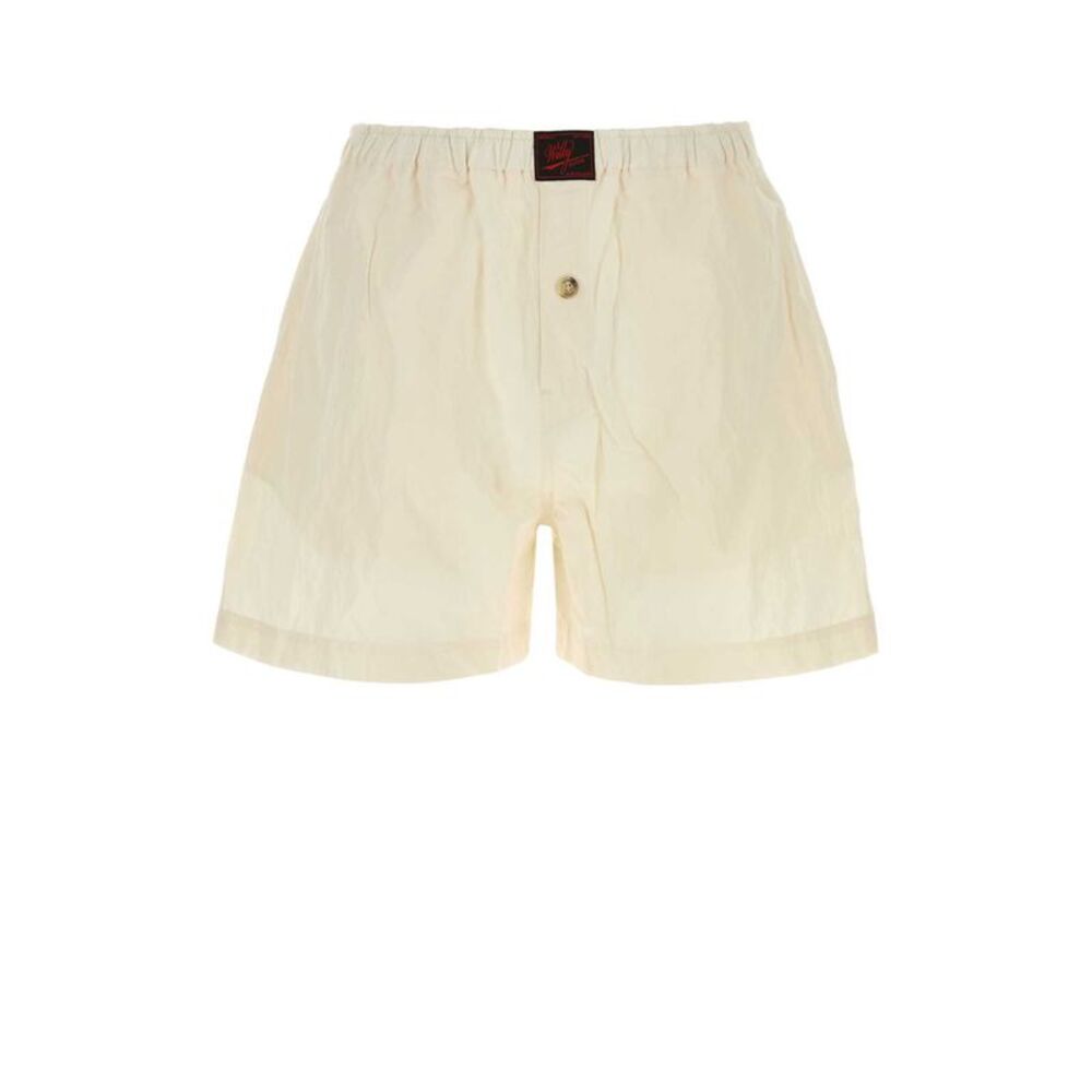 Willy Chavarria Men Ivory Cotton Blend Willy Shorts